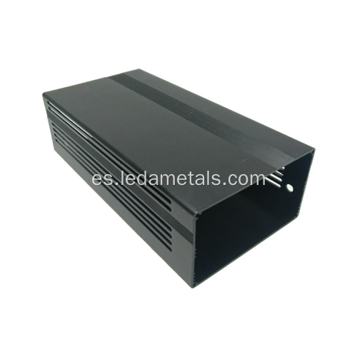 Black Square Electronics Box de extrusión de aluminio.